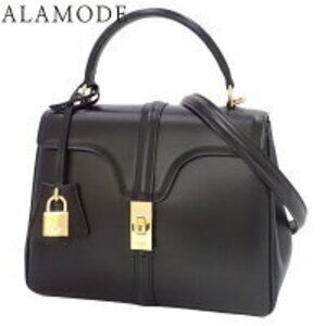 Celine Seize Handbag Shoulder Bag Black Calfskin